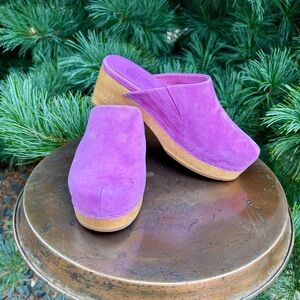 Purple Suede Women's Clogs